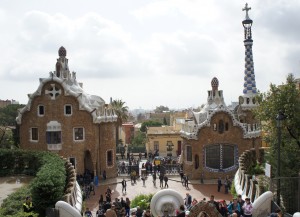 I want to live here:  Fantastic gingerbread houses by Gaudi at Park Guell, Barcelona