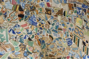 Mosaic wall in Barcelona's Park Guell